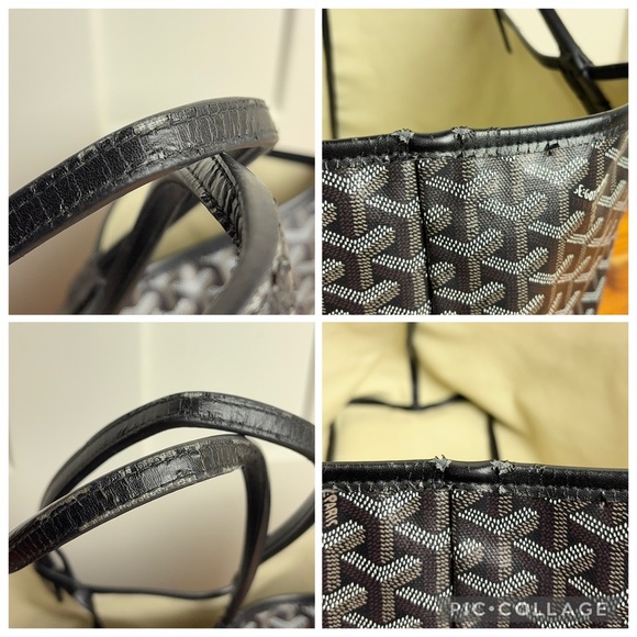 FAUX GOYARD SAINT LOUIS PM TOTE - BLACK GOYARDINE - Picture 16 of 16